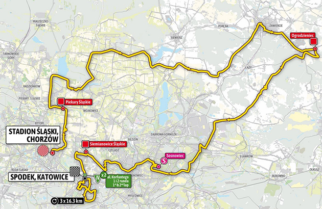 Tour of Poland stage 1 map